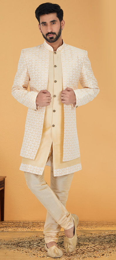 Wedding Wear White Indo Western for Men at Rs.2199/Piece in ahmedabad offer  by S K JOBWORK