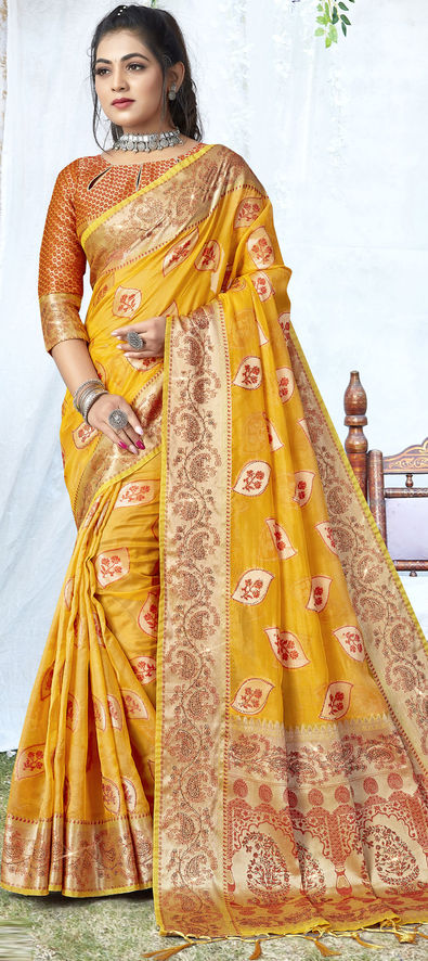 Mustard Yellow Saree Set. – Shyam Narayan Prasad