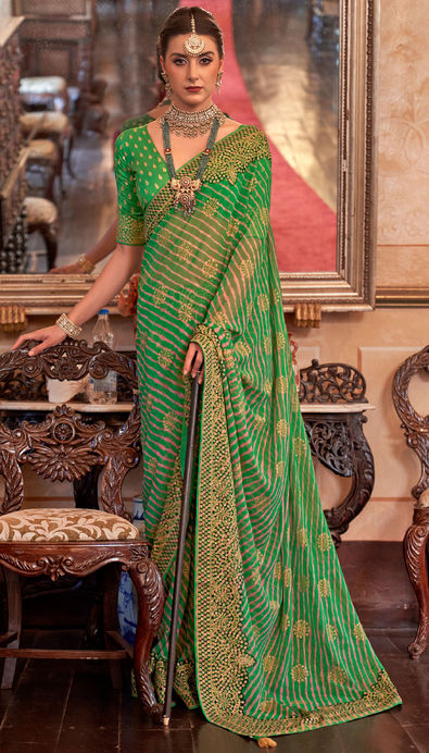 Sea Green Engagement Classic Saree