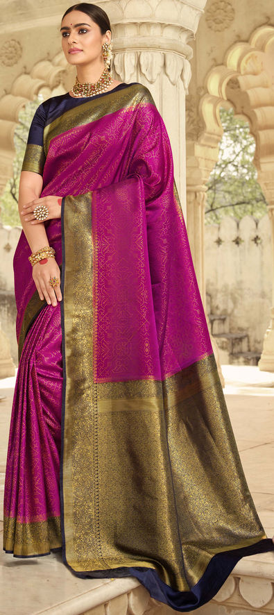 Buy Banarasi Silk Engagement Contemporary Style Saree : 250015 -