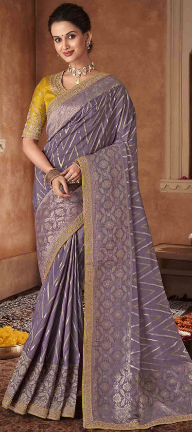 Dolla Silk Saree In Blue Color - IndiFeels Australia