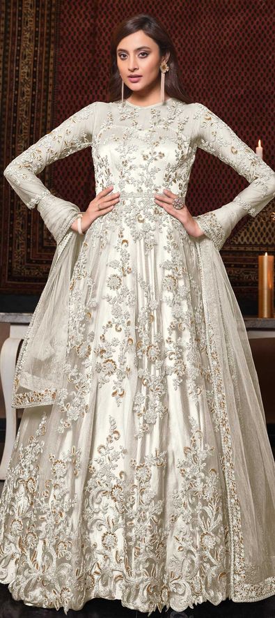 White net salwar clearance suit