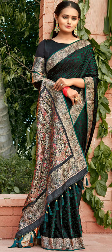 Buy Green Pure Block Printed Crepe Silk Saree-UNM73450 Online at  Unnatisilks.com|UNM73450