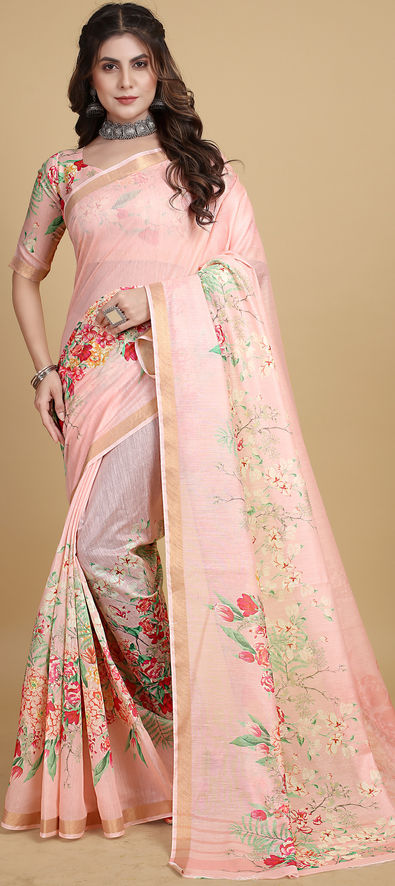 Woven Chanderi Silk Saree in Pink : SSF14438