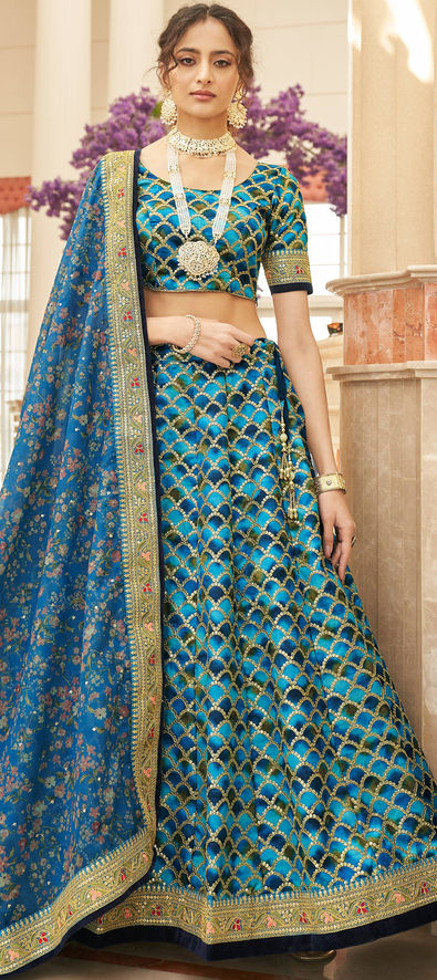 Buy Embroidered Engagement A Line Lehenga Choli Online