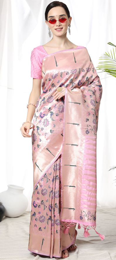 Telugu bridal look with a pastel pure soft silk saree! The saree is from  our #exclusives collection Credits to the entire team to have ... |  Instagram