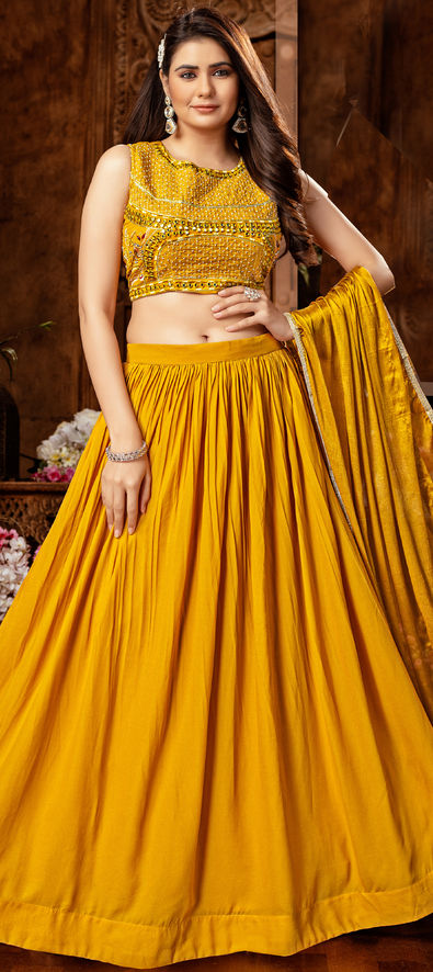 Buy 50/XL-2 Size Yellow Sangeet Lehenga Choli Online for Women in Malaysia