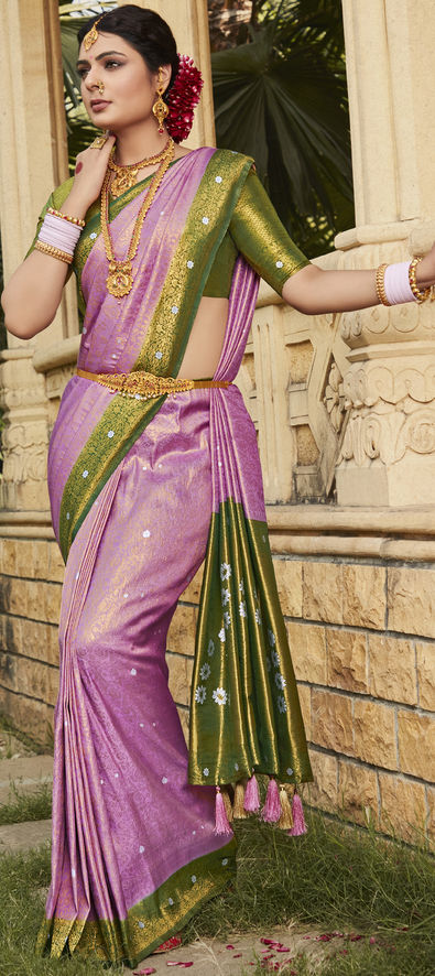 Purple Color Classic Saree