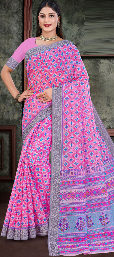 Matka Silk Saree with Pink Colour – Nivedita Fashions