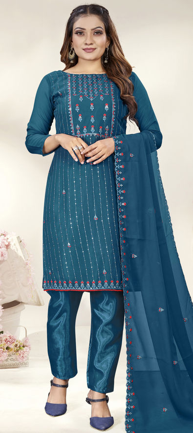 Blue georgette salwar on sale suit