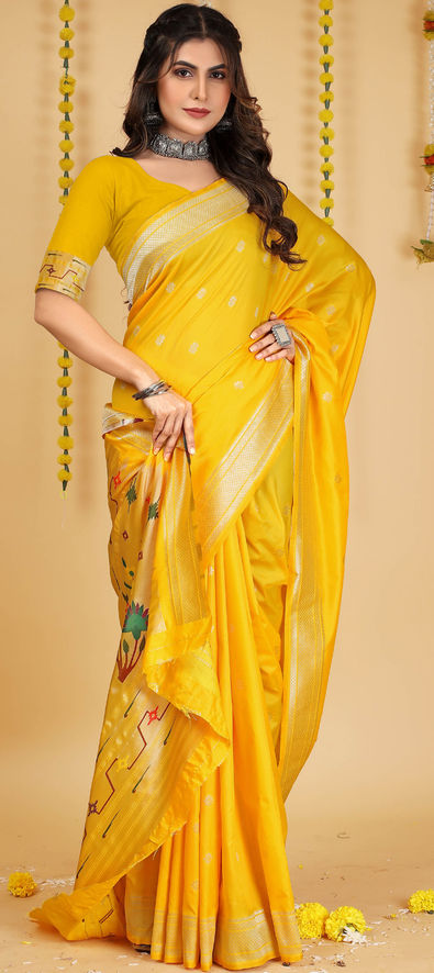 Buy Party Wear Designer Sarees (Women's Clothing Saree Fashion Shoppers  Yellow Gergette Party Wear Designer Saree sarees for women party wear sarees  for women latest design party wear sarees new collection sarees