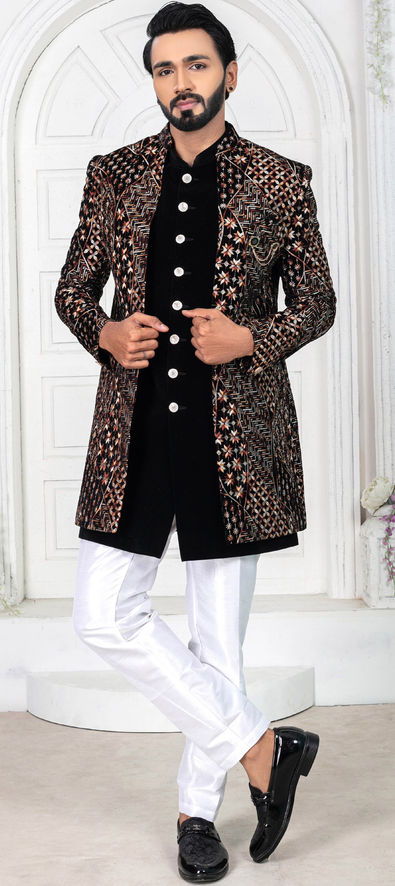 Velvet indo western shop dresses for male