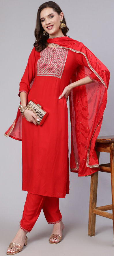 Top 143+ red kurti party wear super hot