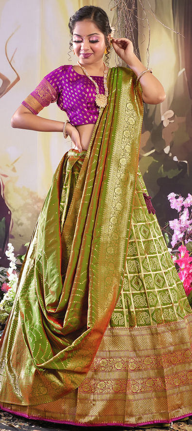 fcity.in - South Indian Banarasi Silk Lehenga Choli / Fancy Designer Flared