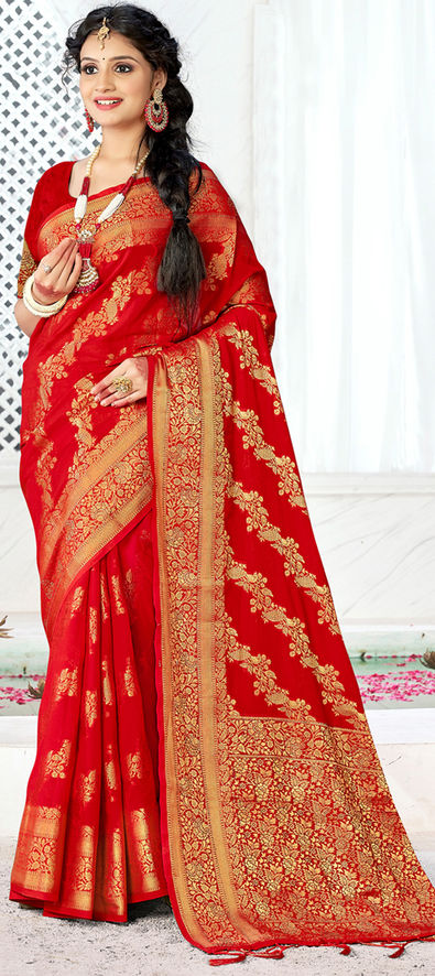 Red Color Silk Designer Traditional Party Wear Saree Blouse -1427129830