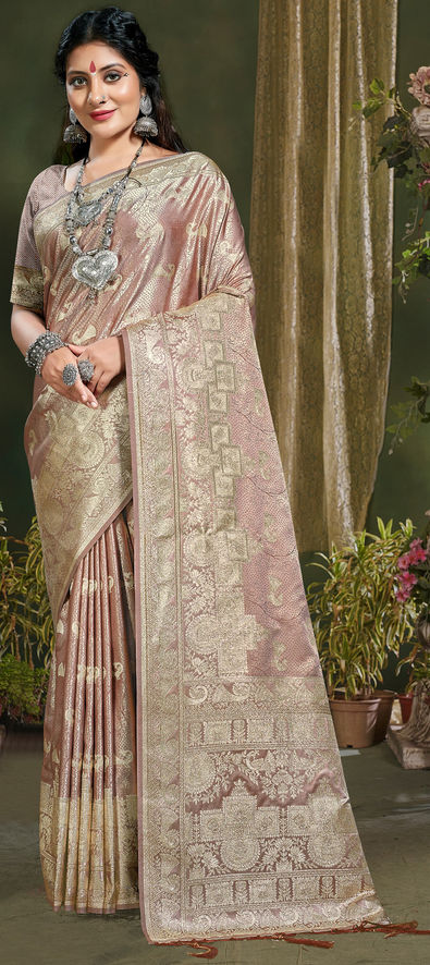 Expensive | Cream Reception Tussar Silk Wedding Sarees and Cream Reception  Tussar Silk Wedding Saris online shopping