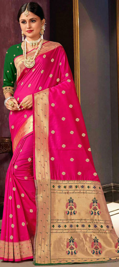 Light Pink Banaras Soft Georgette Jaal silk | AbirabyBeena