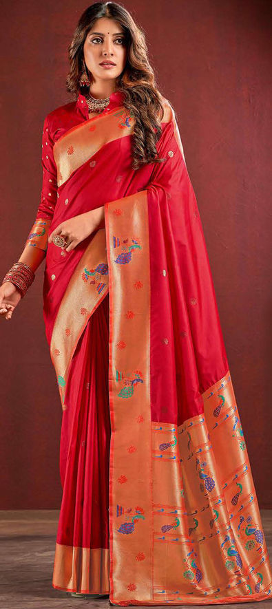 Maroon Color Banarasi Soft Silk With Copper Zari Weaving Work Traditional  Gorgeous Saree at Rs 1199/piece in Surat