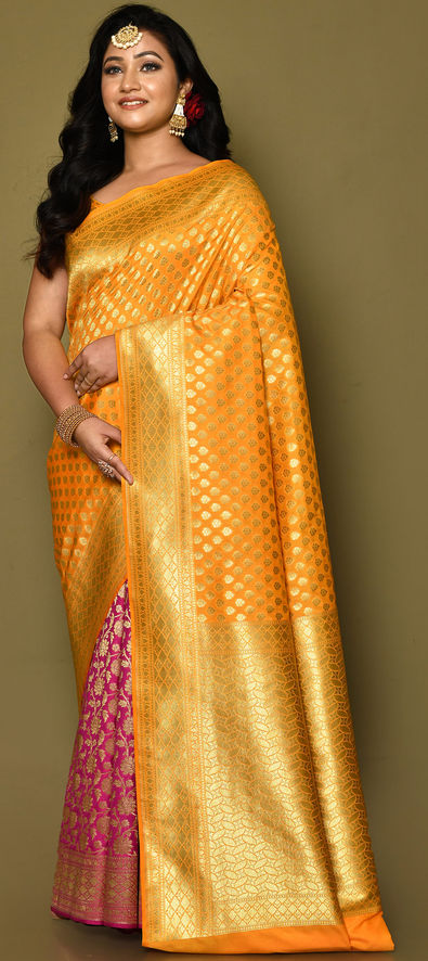 Bridal Yellow Banarasi Saree Online Shop | pma-india.org