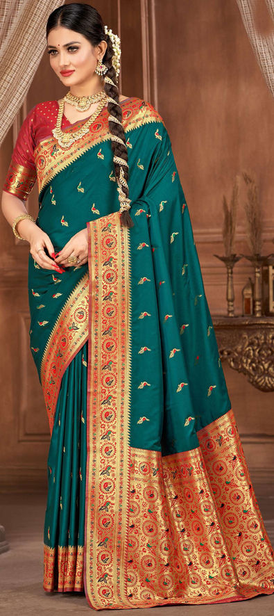 Blue clearance marriage saree