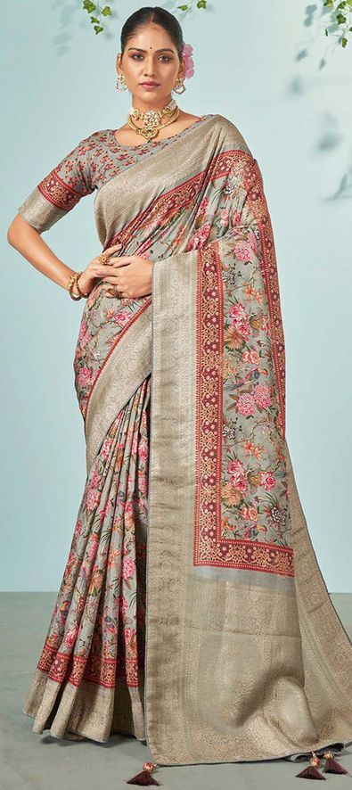 Multi color soft silk brocode saree | Bridal silk saree, Soft silk sarees,  Elegant saree