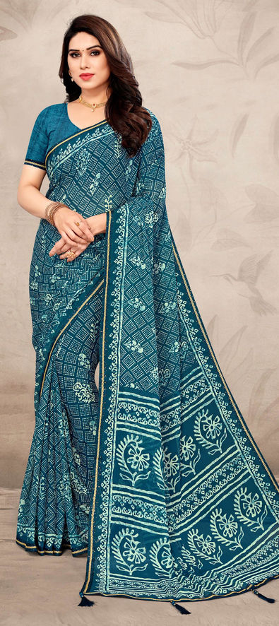 Ready To Wear Pure Chiffon Silk Saree With Bandhani Print – Fashion Flux