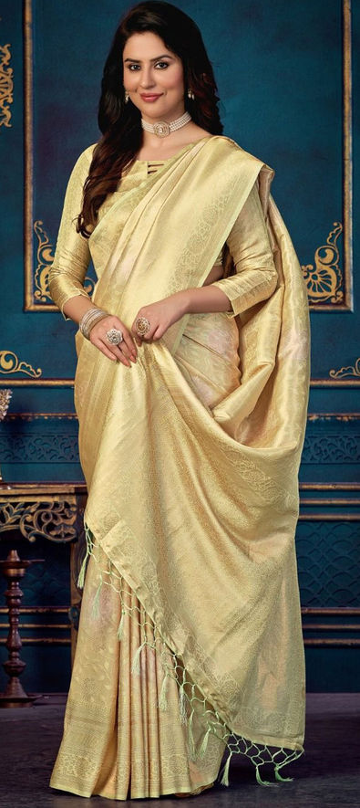 Cream Colour Silk Saree.