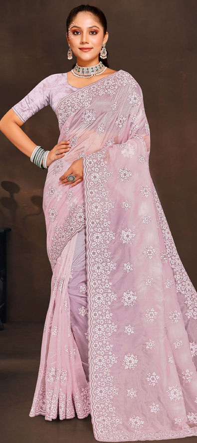 Buy Baby Pink Silk Sarees Online Shopping for Women & Girls – HATKE BRIDE