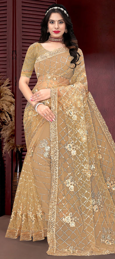 Party Wear Brown Women Sarees, Buy Latest Party Brown Online - Andaaz  Fashion