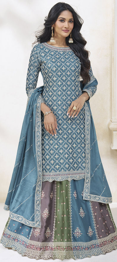 Gray lycra circular lehenga choli 075 | Party wear lehenga, Indian gowns  dresses, Designer lehenga choli