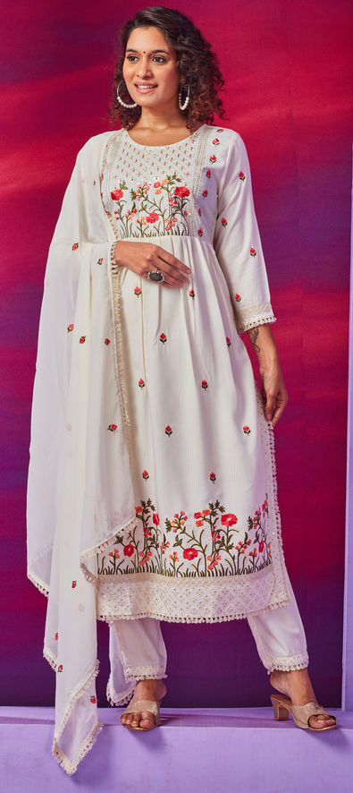 White party wear clearance churidar