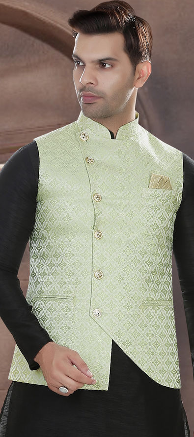 Digital Printed Cotton Nehru Jacket in Mauve : MSA918
