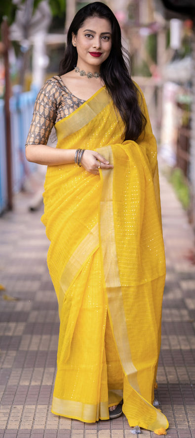 Bandhani Sarees — Buy Handmade Traditional Bandhej Saree| Yellow Fashion -  Kriya - Medium