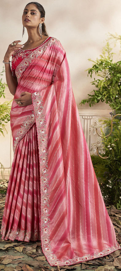 Premium Kubera Pattu Soft Silk Saree Cream With Pink Color – patilestore