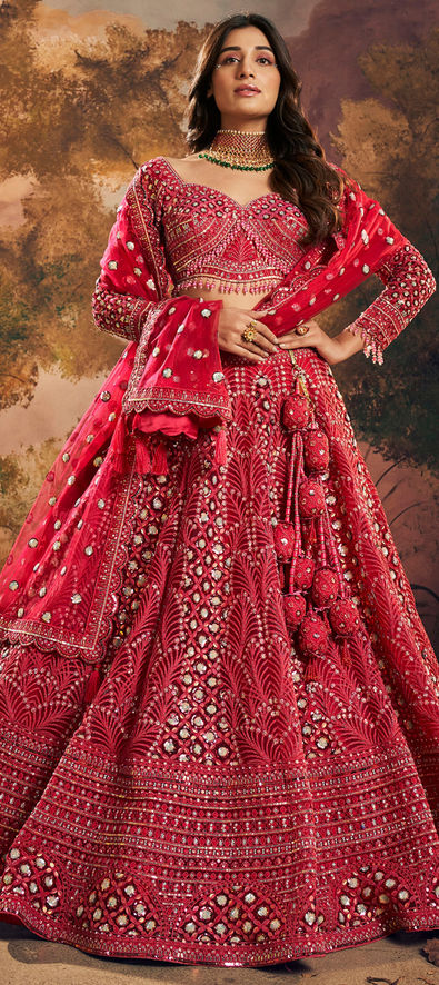 Velvet Bridal Lehenga Choli in Maroon color – Dulhan Exclusives