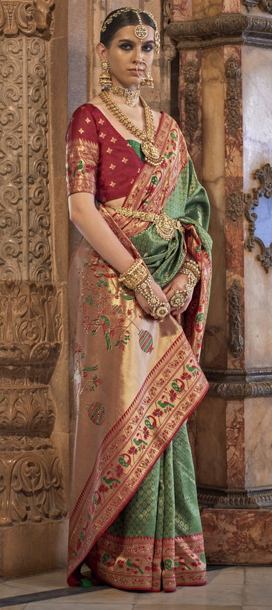 Buy Banarasi Silk Sarees Online | Pure Banarasi Katan Saree @ BharatSthali