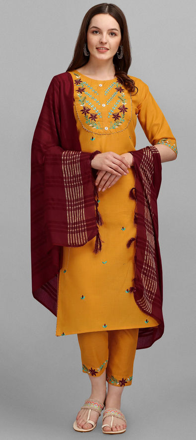 Red kurti with yellow dupatta. | Red kurti, Color combinations, Summer  outfits women