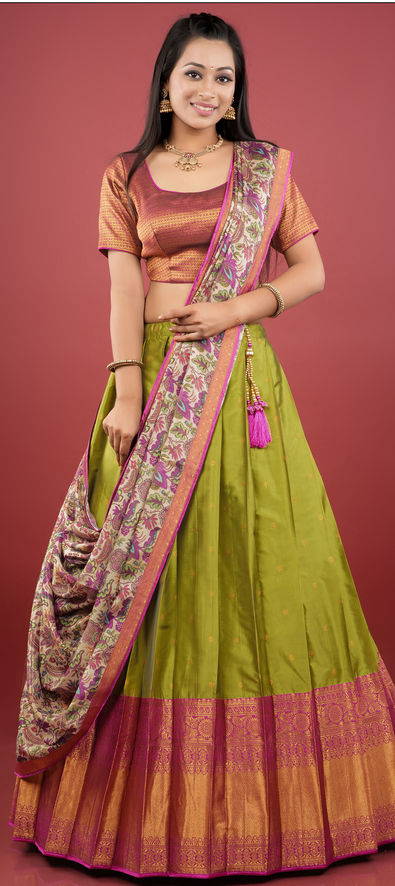 Gorgeous Wedding Wear Banarasi Silk A Line Lehenga Choli