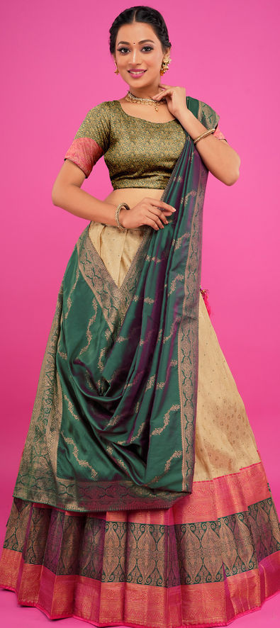 Latest Designer Party Wear Banarasi Silk Lehenga Choli - Stylecaret.com