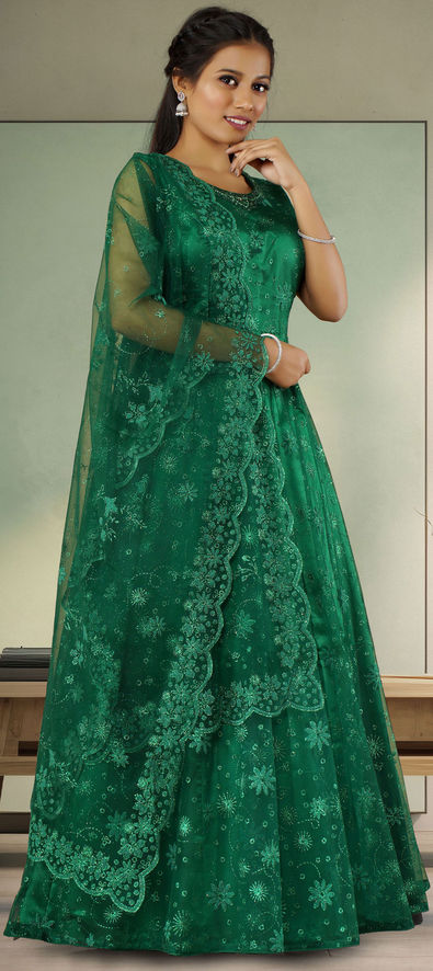 Beige color Indo Western Gown – Panache Haute Couture