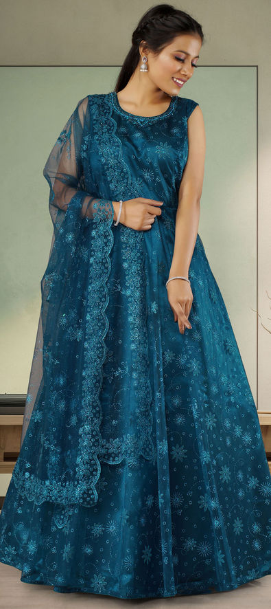 Shamita Shetty Sky blue Party Gown 82037 -