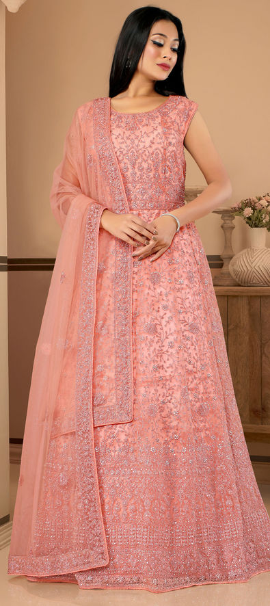 Designer Evening Gown in Net Fabric – Aliyana Designer Wear