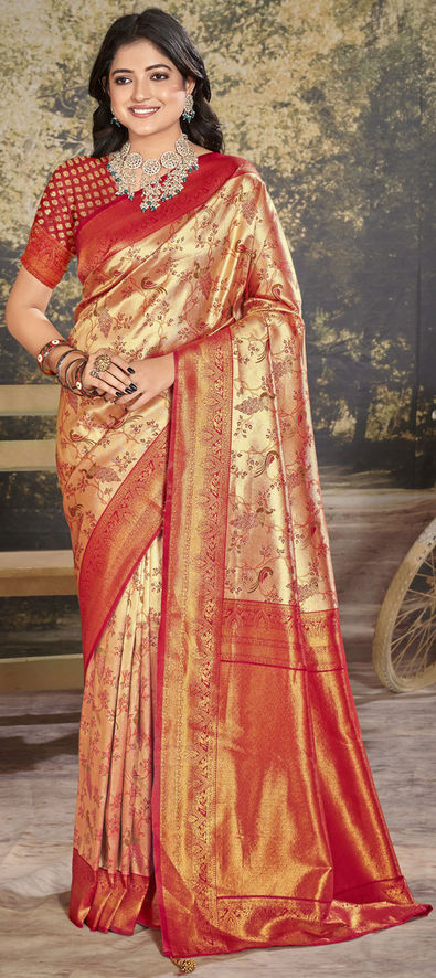 Buy Cinnamon Brown Kanjivaram Saree online-Karagiri – Karagiri Global