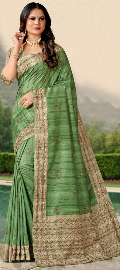 Best Quality Handloom Tussar Silk Block Print Saree – Balaram Saha