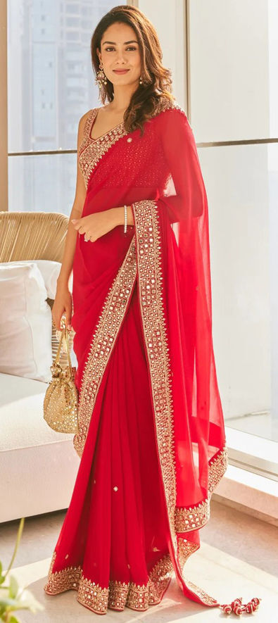 Buy Indian Women Women Vichitra SilkMoti Work Red Color Saree With Blouse  Piece||Saree ||Saree forwomen||Wedding Saree||Festive Saree Online at Best  Prices in India - JioMart.