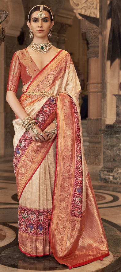 Buy Wedding Collection Bridal Georgious Silk Saree Embroidery Work With  Blouse-Maroon at Amazon.in