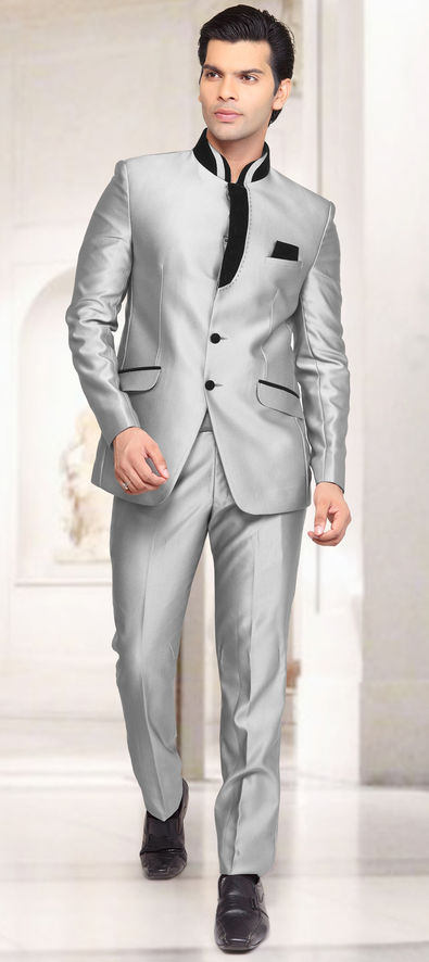 Mens Silver Floral Black Tuxedo Suit 3 Piece Wedding Prom Party Grooms  Ceremony: Buy Online - Happy Gentleman