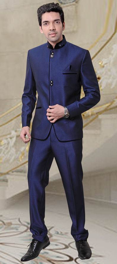 Buy Navy Blue Velvet Jodhpuri Suit for Boys – Mumkins