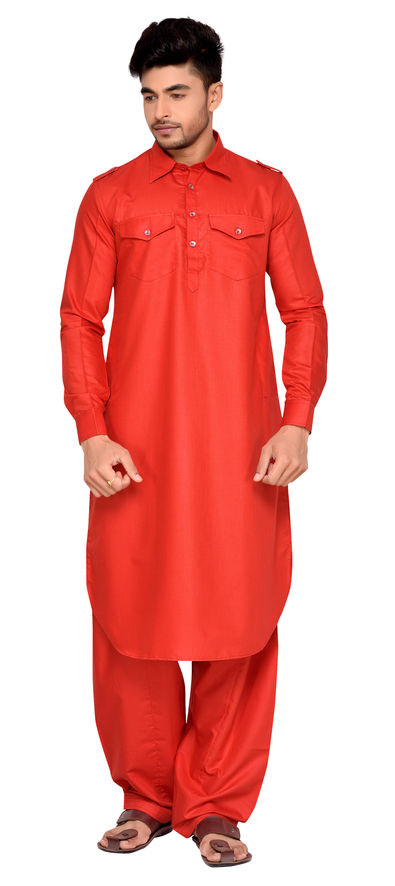 Red best sale pathani suit