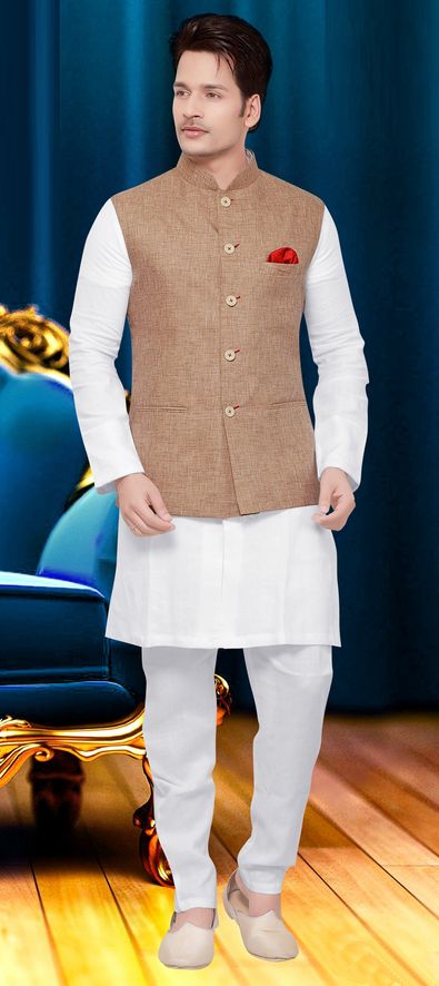 Maroon & White Silk Men''s Kurta Pajama With Nehru Jacket at Rs 1500/set in  Bhopal